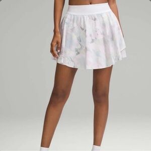 Lululemon Court Rival High-Rise Skirt *Long MARBLE Meadow Sweet Pink Multi